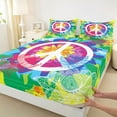thumbnail image 3 of jejeloiu Watercolor Tie-Dye Queen Sheet Sets,Vintage Flowers Floral Bed Set For Teens 4-Piece, 3 of 7