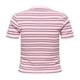 thumbnail image 2 of ONLY Camiseta de mujer - ONLLUPE STRIPE TEE, manga corta, cuello redondo, corte ajustado, rayas Rosa/Rojo XS (X-Small), 2 of 3
