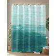 thumbnail image 4 of Teal White Brush Stroke Textured Shower Curtain, Abstract Modern Bathroom Decor Curtains Set with Hooks, Waterproof Fabric Home Accessories， Stall 36 X 72 Inch, 4 of 6