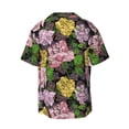 thumbnail image 2 of Haiem Colorful Roses Men's Casual Shirts Short Sleeve Button Down Shirts Fashion Textured Summer Beach Shirt-Small, 2 of 7
