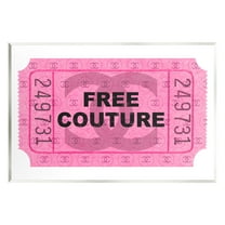 Stupell Industries Free Couture Pink Ticket Stub Beauty & Fashion Painting Unframed Art Print Wall Art