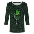 thumbnail image 4 of Guluxicc Womens St. Patrick's Day Tunic Tops Casual Round Neck Long Sleeve Shirts Shamrock Clover Graphic Print Pullover Tops, M, 4 of 5