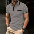 thumbnail image 2 of Huresd Men's Golf Polo Shirts Short Sleeve Collar Shirt Dark Gray XL, 2 of 8