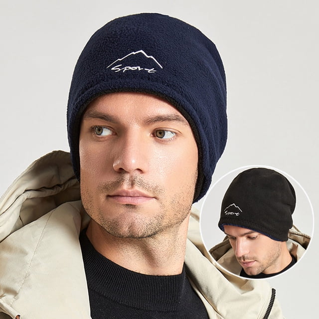 Chapeau de Ski d'Hiver Résistant au Froid pour Hommes et Femmes Casquette Extérieure Polaire Réversible Coupe-Vent Chaude