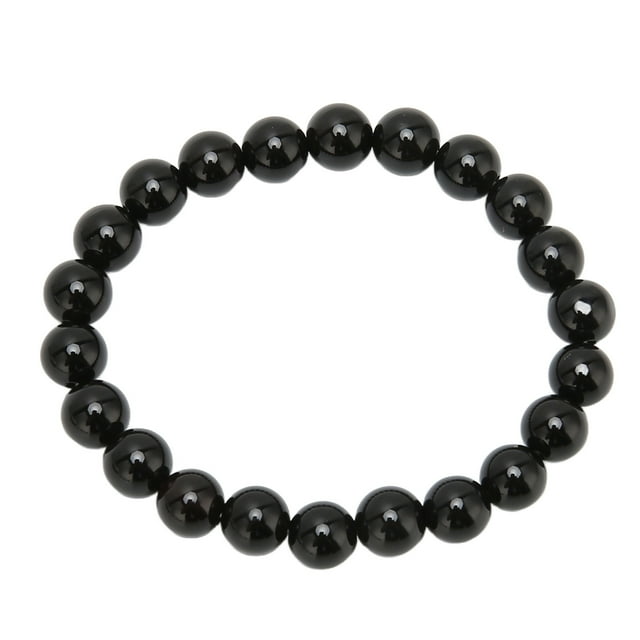 Pulsera de Ágata negra Bling Bling estirable unisex