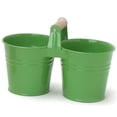 thumbnail image 1 of Unité de Jardinière 2 Galvanisée Émaillée avec Manche en Bois&44; Vert Pomme, 1 of 1