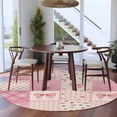 thumbnail image 3 of Valentine's Day Round Area Rug 8Ft Washable Large Circle Rugs for Living Room Dorm, Pink Bows Vintage Plaid Romantic Roses Non-Slip Carpet Floor Mats Indoor Outdoor Carpet Runner Aesthetic Home Decor, 3 of 8