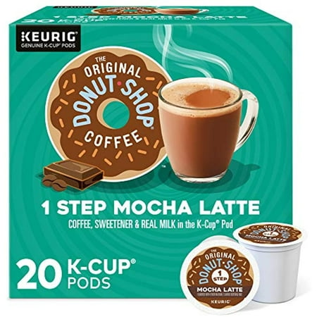 The Original Donut Shop Mocha Latte Single-Serve Keurig K-Cup Pods Flavored Coffee Pods 20 Count