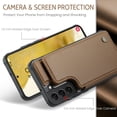 thumbnail image 2 of for Samsung Galaxy S22 Plus Premium PU Leather Back Case, Multiple Card Slots Design, Double Magnetic Clasp Study Kickstand RFID Blocking Classic Phone Cover for Samsung Galaxy S22 Plus, Brown, 2 of 9