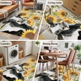 thumbnail image 5 of Yellow Sunflowers Area Rugs 4'x6', Washable Small Throw Rugs for Office Bathroom, Farmhouse Cow Barn Doors Floral Butterfly Indoor Outdoor Rug Non-Slip Low Pile Carpet Runner Reversible Floor Mats, 5 of 8
