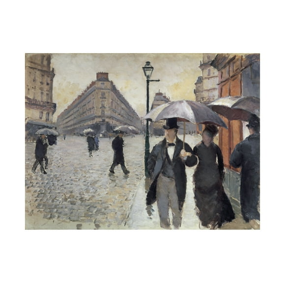 Gustave Caillebotte 'Rainy Day in Paris' Canvas Art