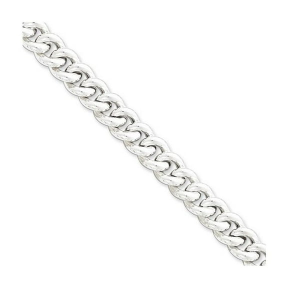 Sterling Silver Hollow Curb Bracelet - 32.7 Grams - 8.5 Inch - Lobster Claw - Measures 10.5mm Wide