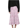 thumbnail image 5 of Summer Maxi Skirts for Women Satin Fashion Boho Long Skirt Trendy Floral High Waist A Line Beach Skirt Vacation Outfit Pink L, 5 of 7