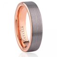 thumbnail image 1 of Brushed Surface With Flat Sides And Rose Gold Plated Polished Inside Tungsten Ring, 1 of 1