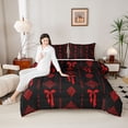 thumbnail image 4 of Feelyou Ribbon Teen Queen Comforter Set, Tribal Aztec Damask Flower Bedding Set, 3pcs, 4 of 8