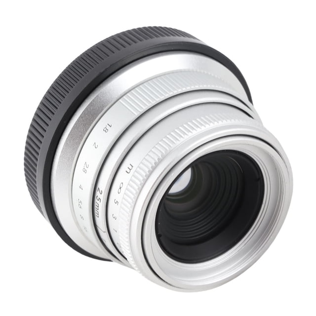 Lente de Apertura Grande F1.8 de 25 mm, Recubrimiento de Aleació de Aleación de Vidrio ÓCTICO DE LENTE FIJA APS-C PARA M5 M6 M10 M100