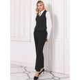 thumbnail image 3 of DARING DIVA Women's Pinstripe Waistcoat Button Down Vintage Striped Vest M Black, 3 of 6