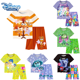 thumbnail image 2 of Disney-Pijama de manga corta para niños y niñas, conjunto de 2 piezas con Top y pantalones cortos de dibujos animados, periféricos de animación, 2 of 5