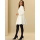 thumbnail image 3 of Abrigo de invierno de manga larga acampanado con botonadura sencilla para mujer blanco XS, 3 of 7