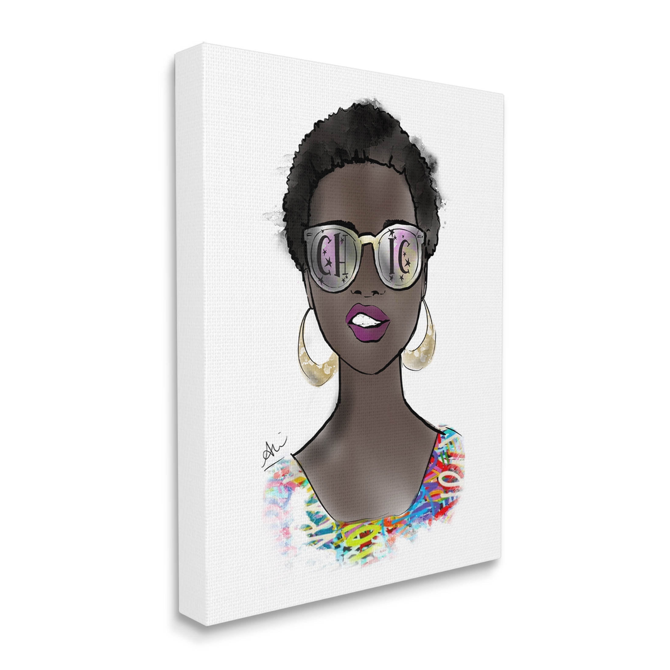 Stupell Industries Chic Bold Fashion Girl Graphic Art Gallery Wrapped Canvas Print Wall Art, Design by Alison Petrie