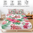 thumbnail image 5 of Twin XL Size Fitted Sheet Set - Pink Flamingo 2 Piece Bedding Sets 16" Deep Pocket Fitted Sheet with 1 Pillowcases, Summer Tropical Palm Leaves Floral Brushed Microfiber Hotel Luxury Bed Sheets, 5 of 9