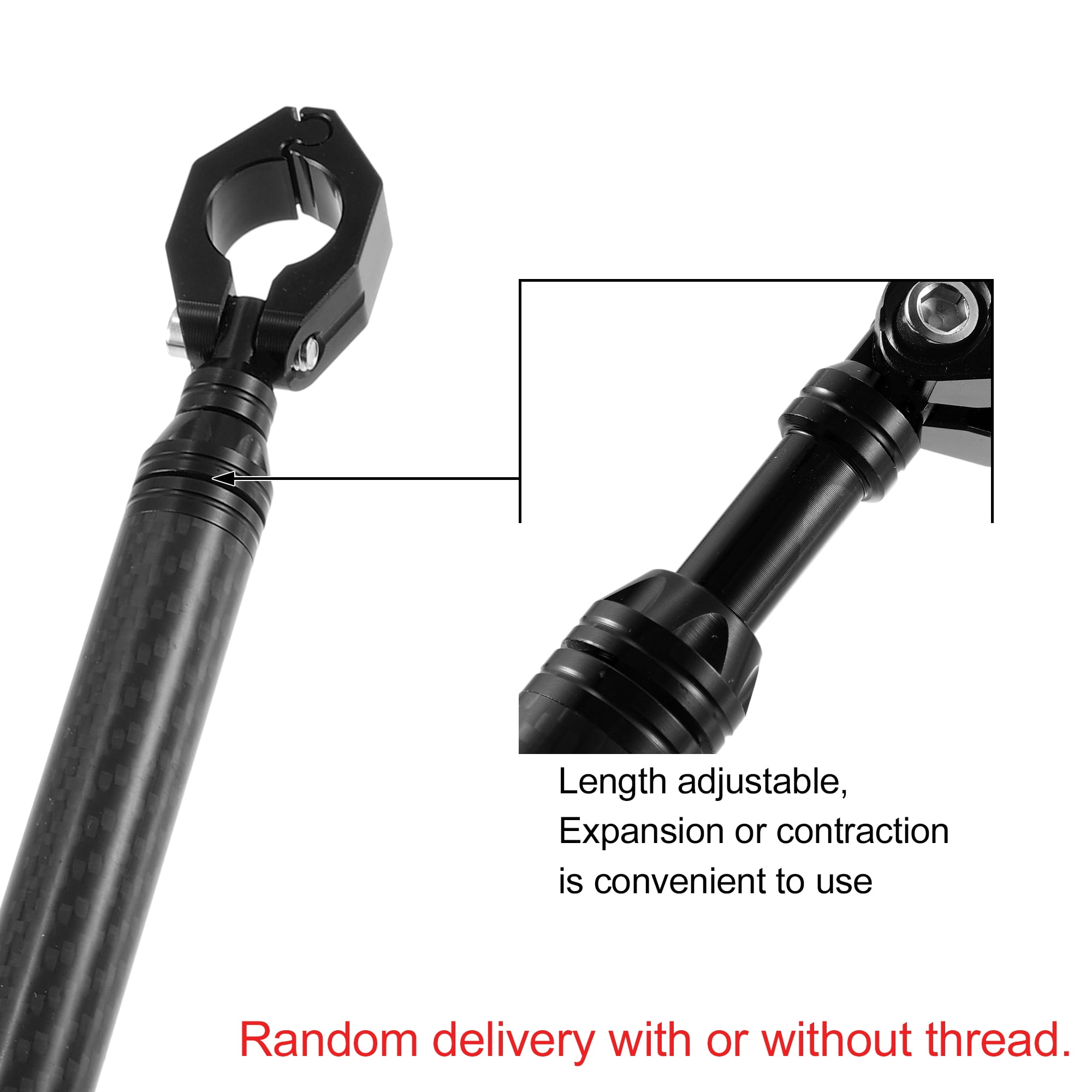 Unique Bargains Universal 22mm Carbon Fiber Pattern Black Motorcycle Balance Bar Crossbar Handlebar Adjustable