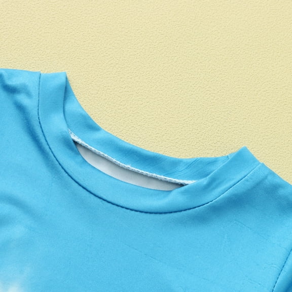 Vedolay Spring Tops For Girl Girl Print Button Down Shirt Short Sleeve Lapel Neck Casual Tee Summer Clothes,Blue 12-13 Years