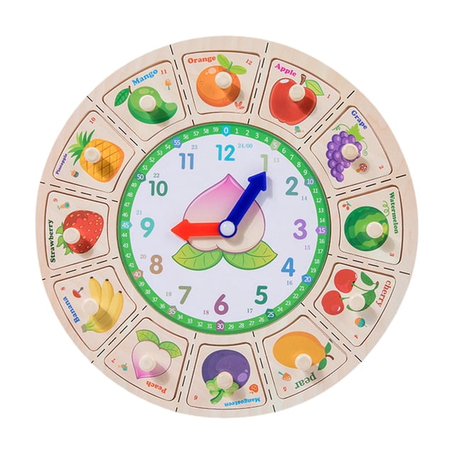 Learning Plaything Puzzle Sensory Board Toy Fruit Sea Teaching Clocks Montessori D