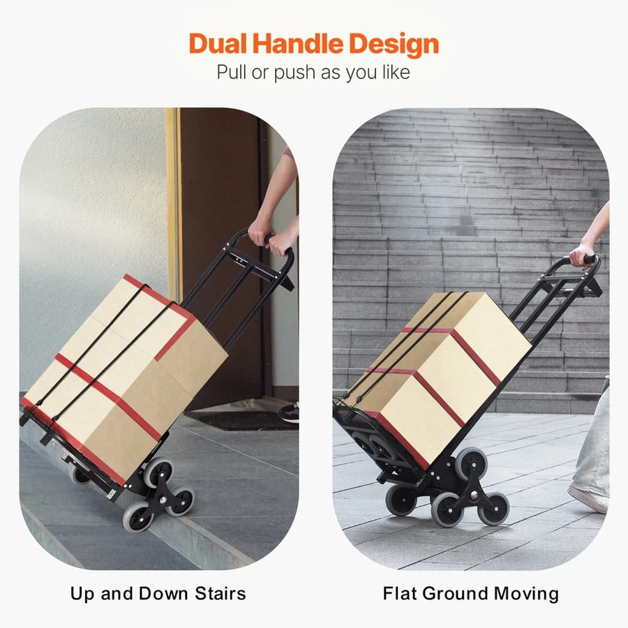 SIHAO Stair Climbing Cart, 460 lbs Capacity Stair Climber Hand Truck Dolly, Heavy-Duty Folding Trolley Cart with 8 Wheels for Home Shopping Moving Warehouse