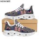 thumbnail image 1 of Zapatillas deportivas informales con diseño de bandera de EE. UU. para mujer, zapatos para caminar con cordones transpirables, zapatos planos con estampado de calavera y bandera estadounidense, 1 of 6