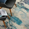 thumbnail image 3 of Nourison Celestial Abstract Ivory/Teal Blue 6' x 9' Area Rug, (6x9), 3 of 8