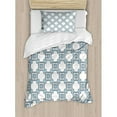 thumbnail image 3 of Traditional House Decor King Size Duvet Cover Set, Authentic Portuguese Style Geometric Detailed Abstract Home Decor, Decorative 3 Piece Bedding Set with 2 Pillow Shams, Blue White, by Ambesonne, 3 of 3