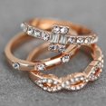 thumbnail image 2 of Juego de 3 anillos de con incrustaciones de circonita cúbica simple, joyería creativa, tamaño 9 Talla 9 Hugo Anillo de diamante de circón, 2 of 10