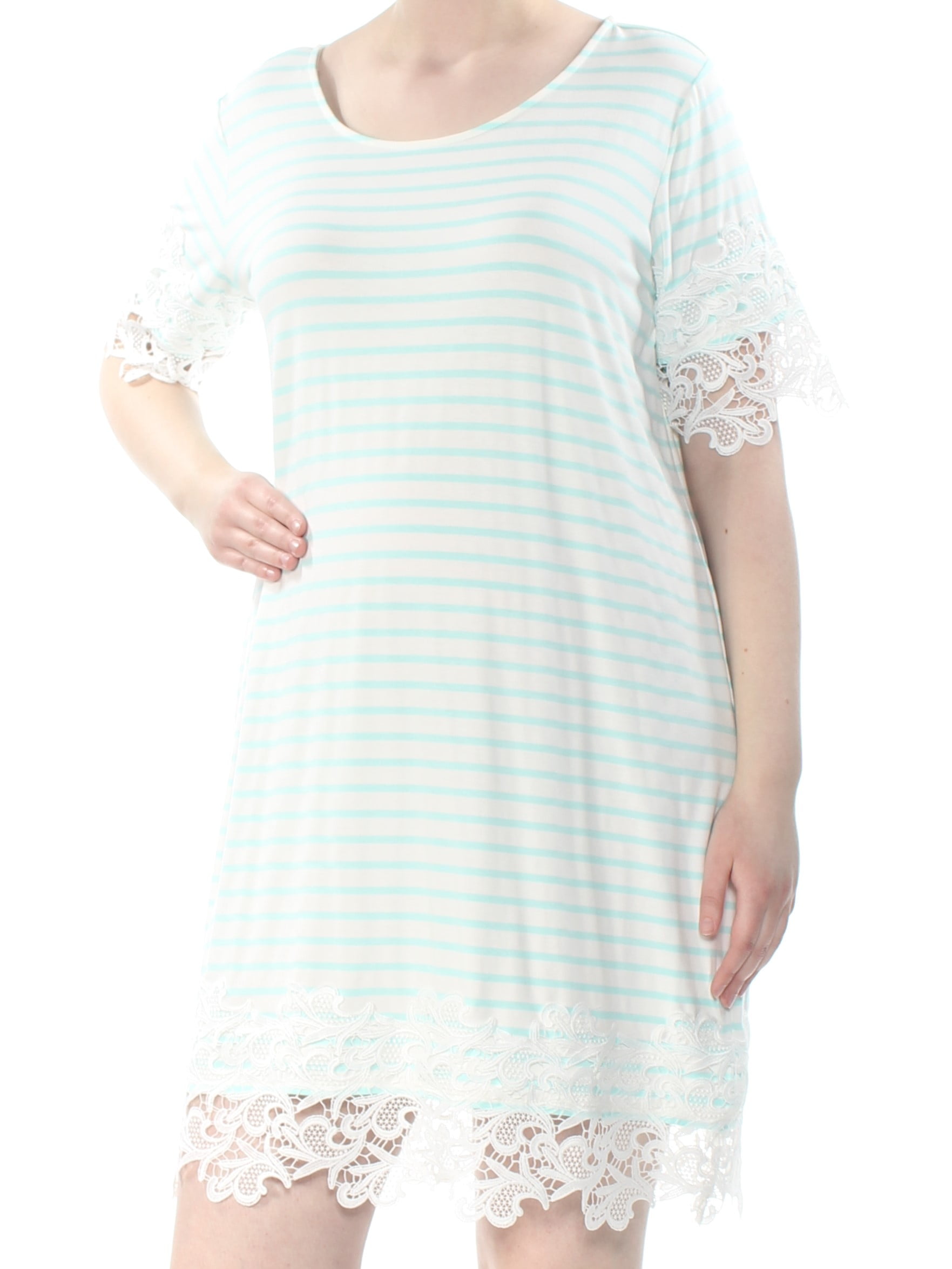 light blue shift dress with sleeves
