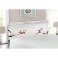 thumbnail image 2 of East Headboard, Japanese Nature Landscape National Sakura Flower over Himalayas and Flying Gulls, Upholstered Decorative Metal Bed Headboard with Memory Foam, Full Size, Beige Red Black, by Ambesonne, 2 of 4