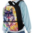 thumbnail image 4 of Uourmeti Sunglass Wolf Vibes Lightweight Backpack for Travel Daily Use, Smooth Zipper Large Capacity School Backpack Fine Craftsmanship Polyester Travel Backpack, 4 of 6