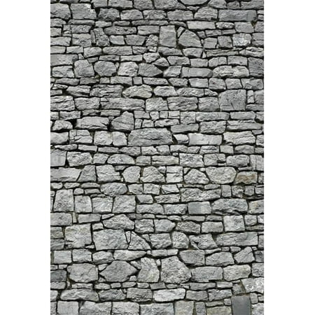 Image of 5x7 Rustic Brick Wall Backdrop Vintage Stone Wall Photography Background Nostalgia Gray Grunge Wall Photo Studio Stage Play Background Cosplay Decoration Birthday Party Photo Shoot Props
