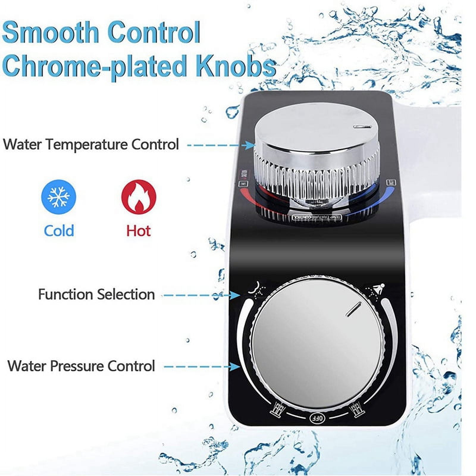Hot and Cold Dual Multifunctional Simple Installation Bidet No Electricity Smart Toilet Seat Butt Flusher,B