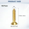 thumbnail image 3 of Uxcell Paquete de 100 Tornillos de Madera, M4 x 20mm Cabeza Plana Phillips de Latón, 3 of 6