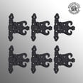 thumbnail image 2 of Renovators Supply Cabinet Hinge Black Wrought Iron Rustproof Finish Set of 6, 2 of 4