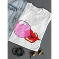 thumbnail image 3 of Lips Blowing A Pink Bubble Gum T-Shirt Women -Image by Shutterstock, Female XX-Large, 3 of 4