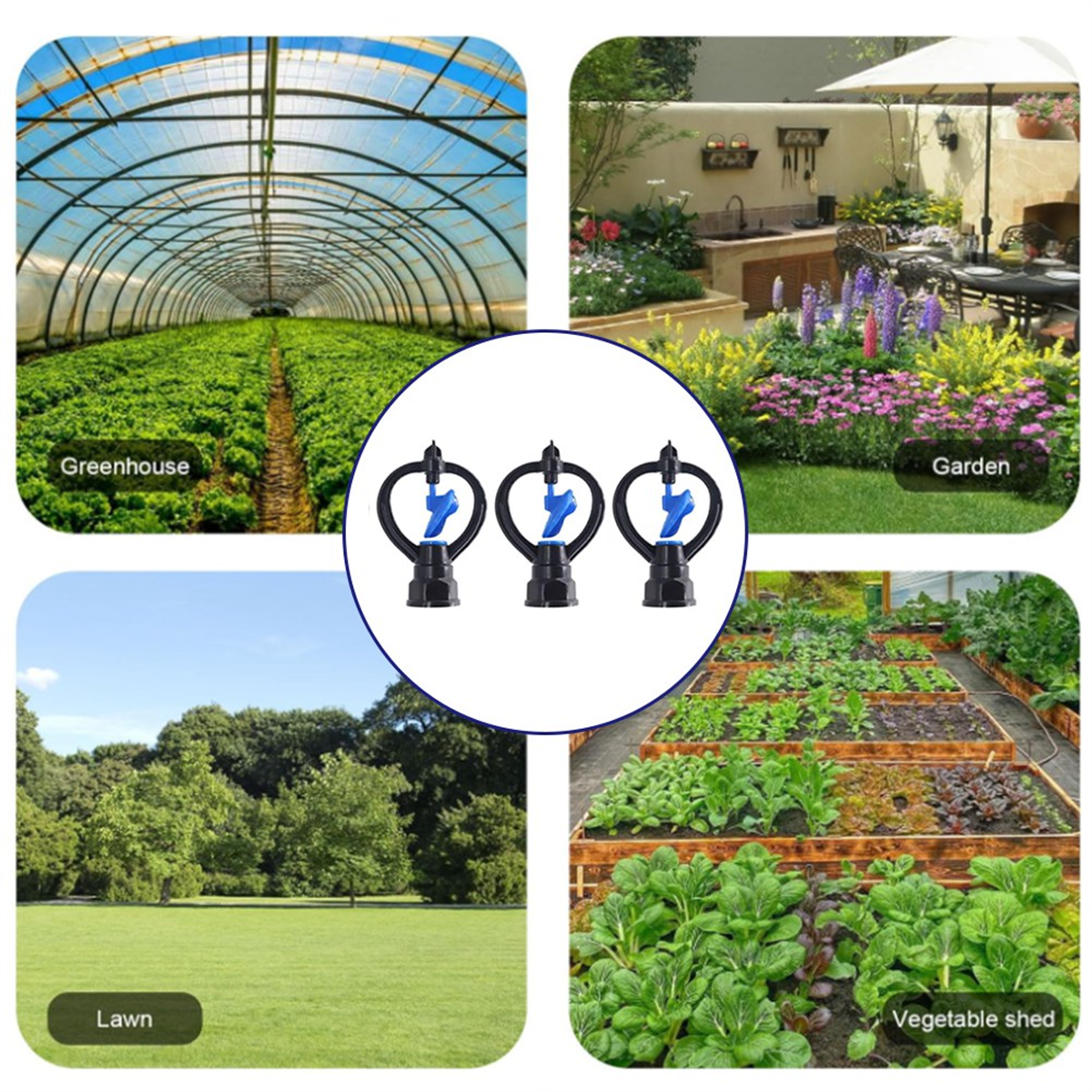 50PCS Butterfly Sprinkler Automatic External Wire Impeller Nozzle 360 Degree Automatic Rotation Sprinkler Irrigation