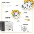 thumbnail image 2 of BEBERLINI Men Stud Earrings CZ 14K Gold Plated Stainless Steel Jewelry Round 4 mm, 2 of 7