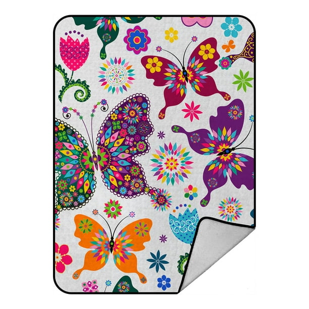GCKG Butterflies Blanket,Beatiful Flying Butterflies Fleece Blanket