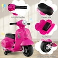 thumbnail image 4 of Costway Kids Ride on Motorcycle with Training Wheels Headlight Horn 6V Battery Pink, 4 of 9