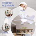 thumbnail image 2 of Ventilador de techo Kviflon de 81 cm con luz y mando a distancia de 6 velocidades, 2 of 9