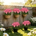 thumbnail image 4 of Artificial Geraniums Faux Flowers UV Resistant Realistic Bouquet for Garden Patio Porch Window Box Hanging Basket Home Wedding Party Decorations, 4 of 7