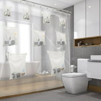 Numjaw Clear Shower Curtain with Pockets,PEVA Plastic Shower Curtain Organizer Liner with 9 Pockets for Bathroom, 70x72 inch