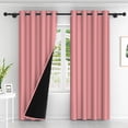thumbnail image 2 of Lfeey Blackout Curtains, Room Darkening Living Room Bedroom, 52x63 inch, Pink, Set of 2, 2 of 6