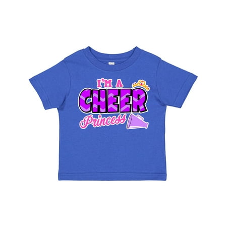 

Inktastic I m a Cheer Princess with Crown and Megaphone Gift Toddler Toddler Girl T-Shirt